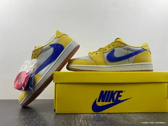 Cheap Husky Low Travis x 1 Air Jordan OG Canary DZ4137-700 Scott 0513